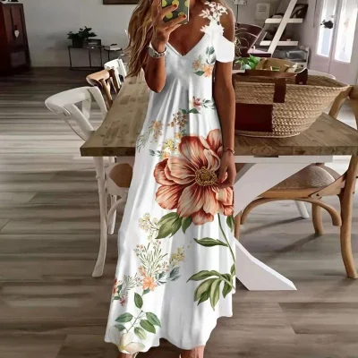 White Lace Sleeveless Long Dress